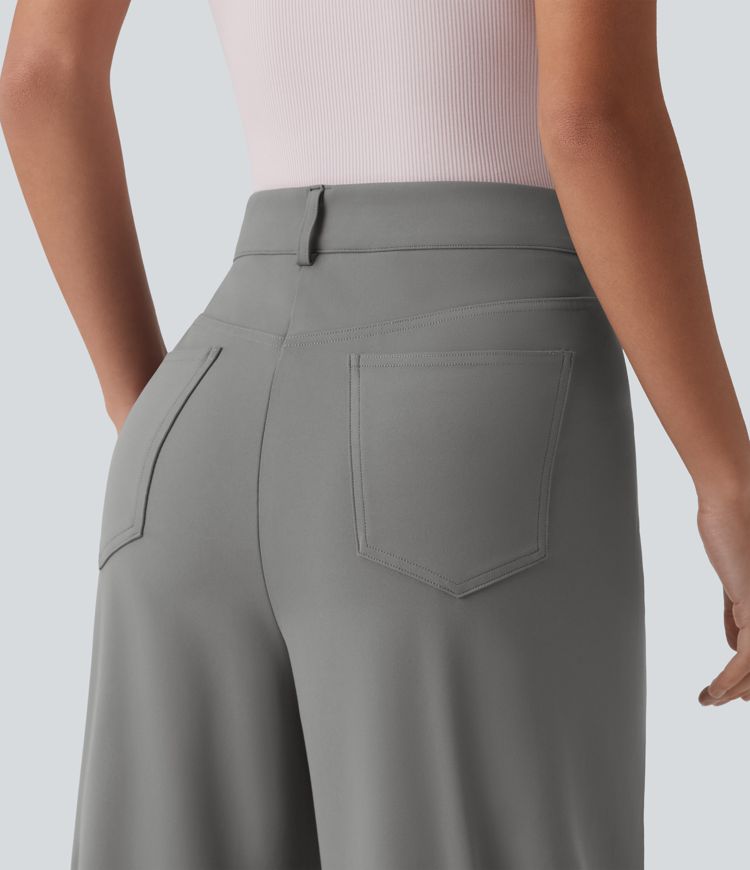 Halara Flex™ DayStretch - Bürohose mit hohem Crossover-Bund, mehreren Taschen und geradem Bein