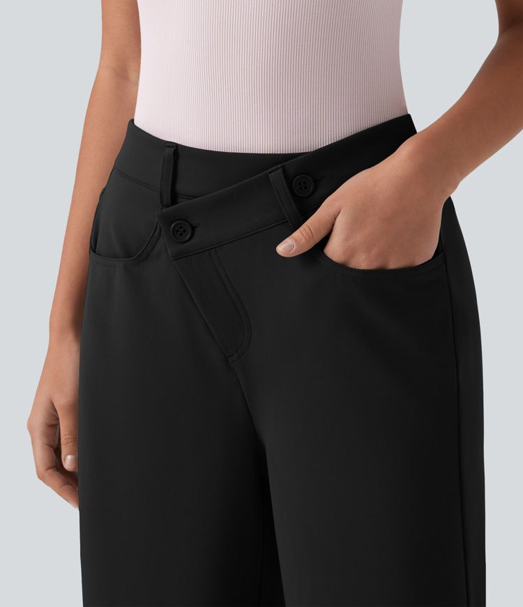 Halara Flex™ DayStretch - Bürohose mit hohem Crossover-Bund, mehreren Taschen und geradem Bein Halara Flex™ DayStretch - Bürohose mit hohem Crossover-Bund, mehreren Taschen und geradem Bein