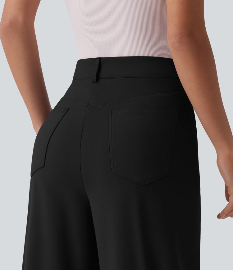 Halara Flex™ DayStretch - Bürohose mit hohem Crossover-Bund, mehreren Taschen und geradem Bein Halara Flex™ DayStretch - Bürohose mit hohem Crossover-Bund, mehreren Taschen und geradem Bein