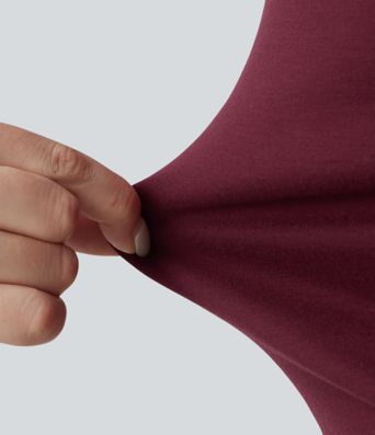 Halara HeatCore casual warming top with V-neck, long wrap sleeves and gathers