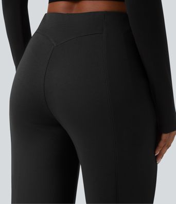 SpacerTek™ High Waisted Casual Wide Leg Pants with Zip Pockets