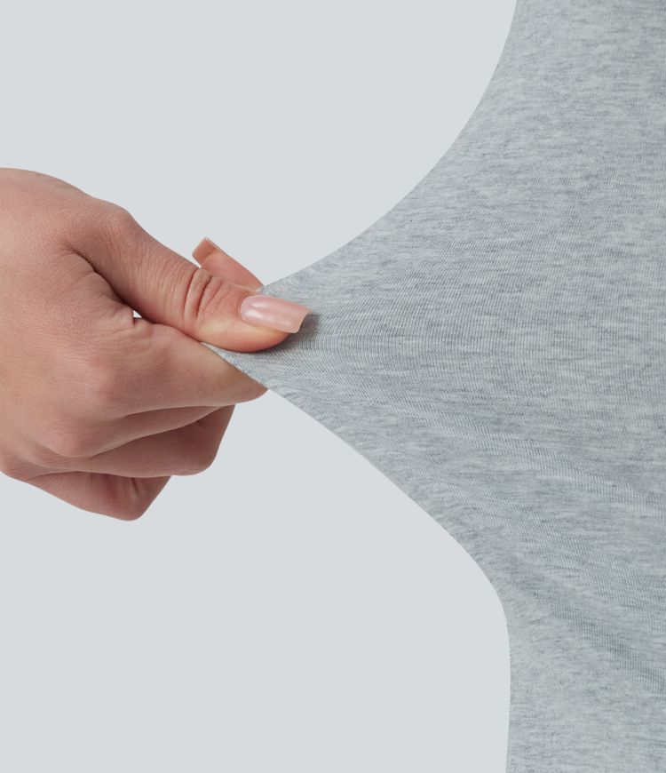 Halara Cotton Jersey Polo Short Sleeve Casual T-Shirt