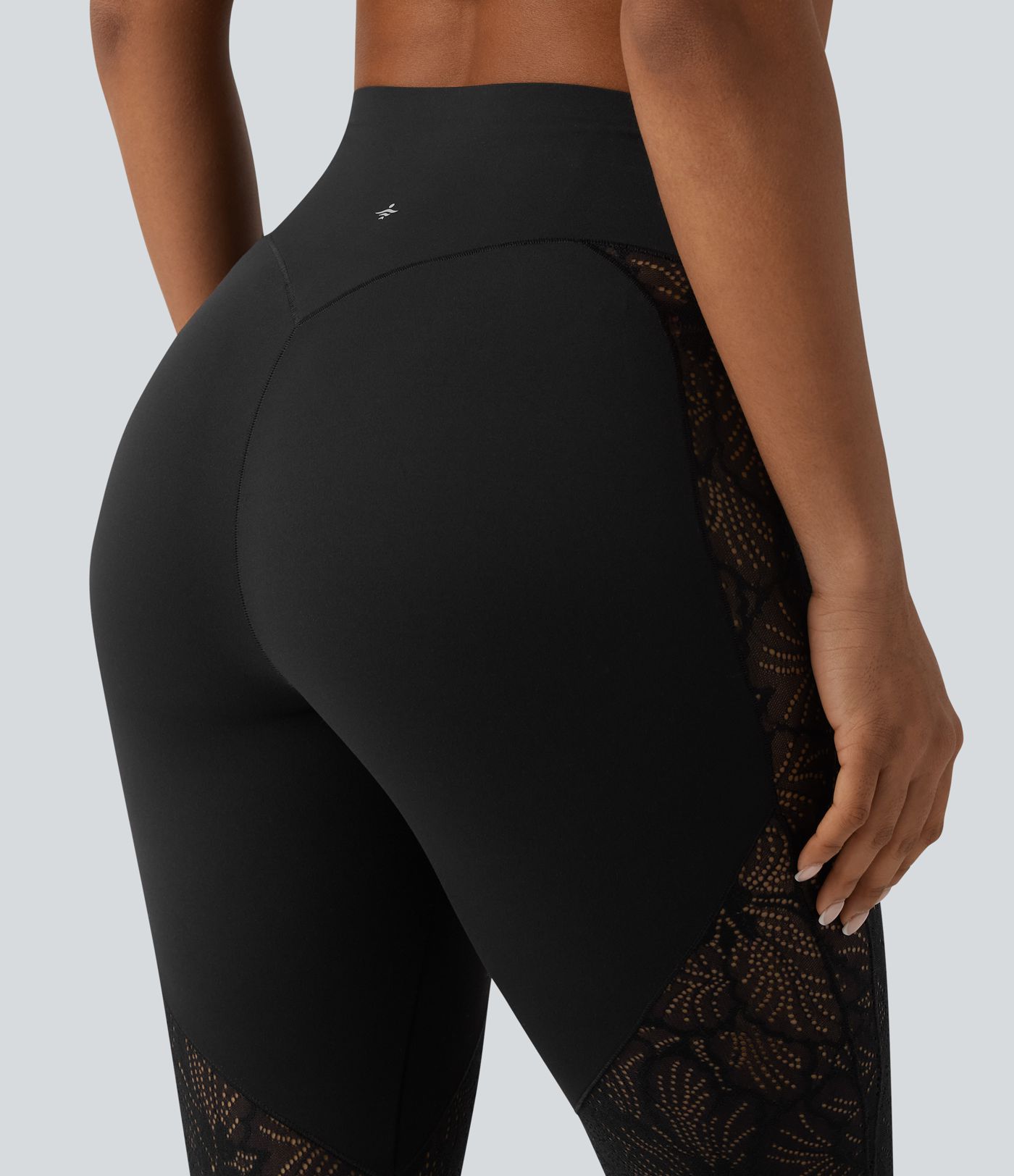 Halara UltraSculpt™ High Waisted Tummy Control Contrast Lace Yoga 7/8 Leggings with Pocket