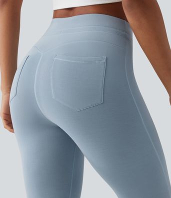 SpacerTek™ High Waisted Drawstring Casual Skinny Trousers with Pockets