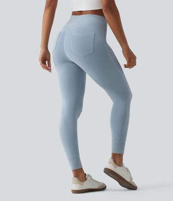 SpacerTek™ High Waisted Drawstring Casual Skinny Trousers with Pockets