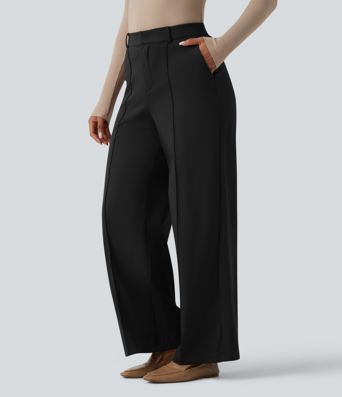 Halara Flex™ DayStretch Pantalon de travail taille haute à jambe large avec poches