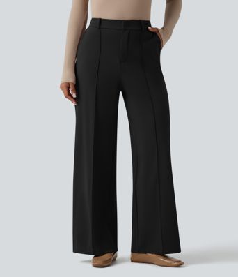 Halara Flex™ DayStretch Pantalon de travail taille haute à jambe large avec poches