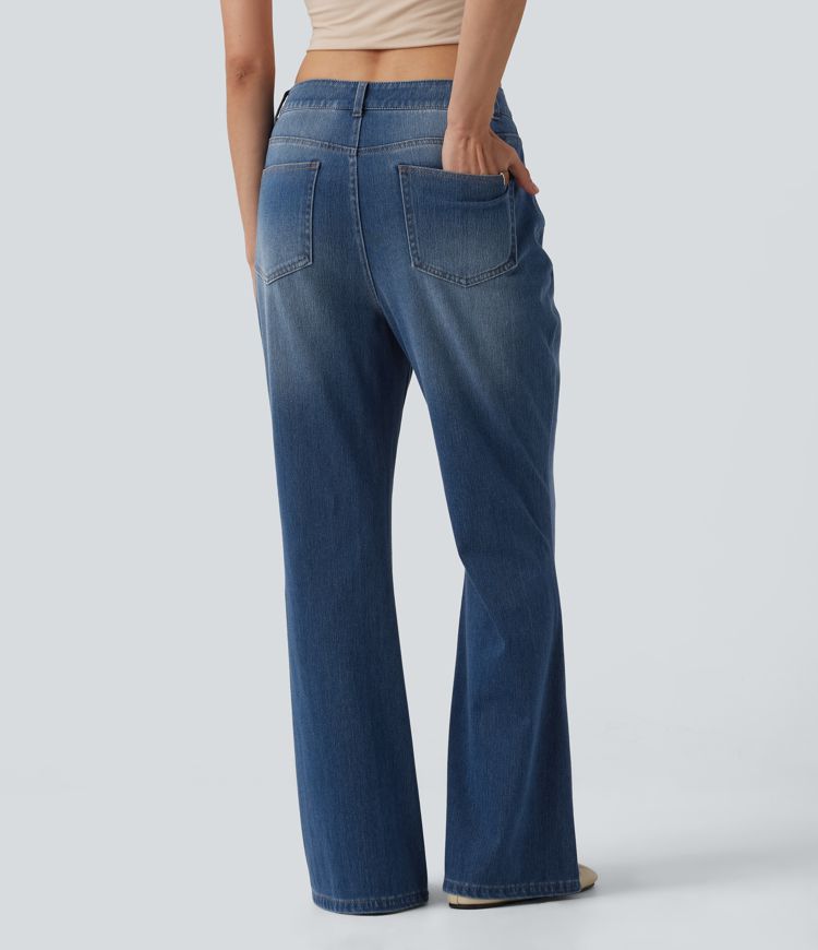 Halara Flex™ Mid Rise Casual Flare Jeans with Pockets