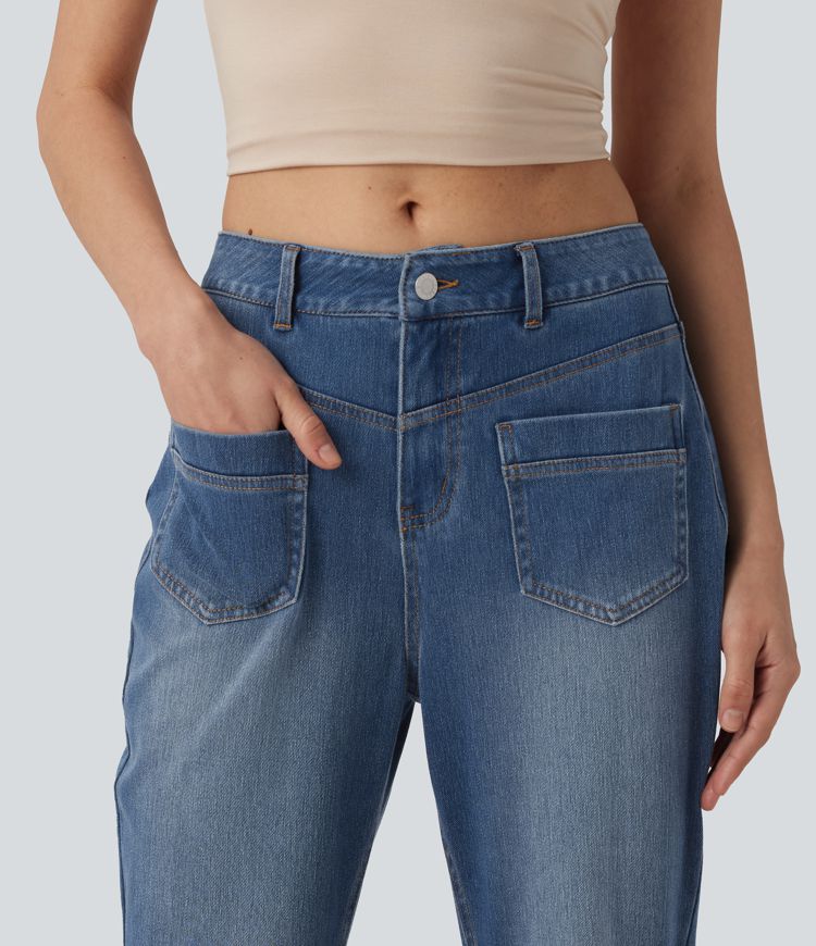 Halara Flex™ Mid Rise Casual Flare Jeans with Pockets