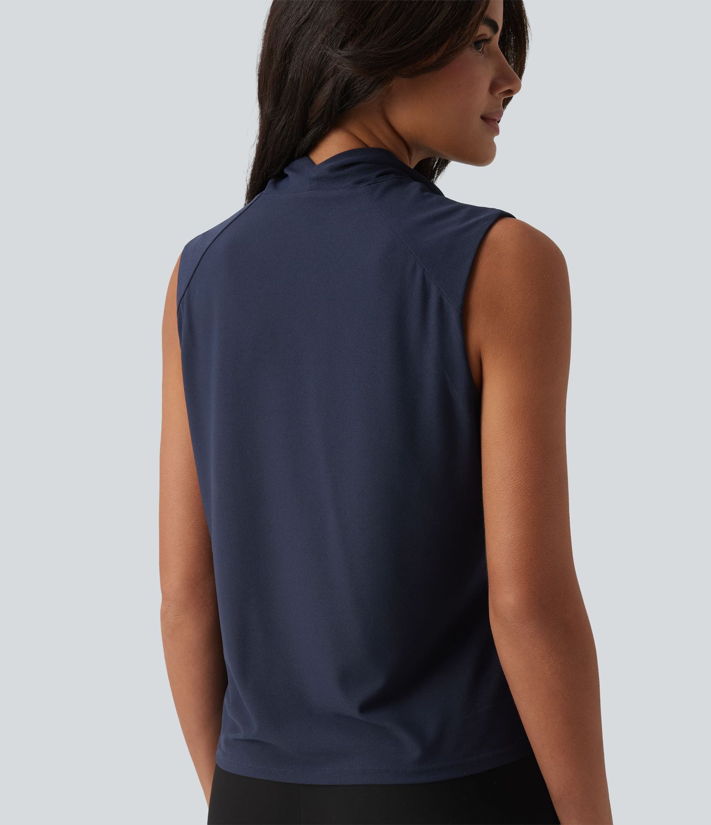 Cowl Neck Sleeveless Work Blouse