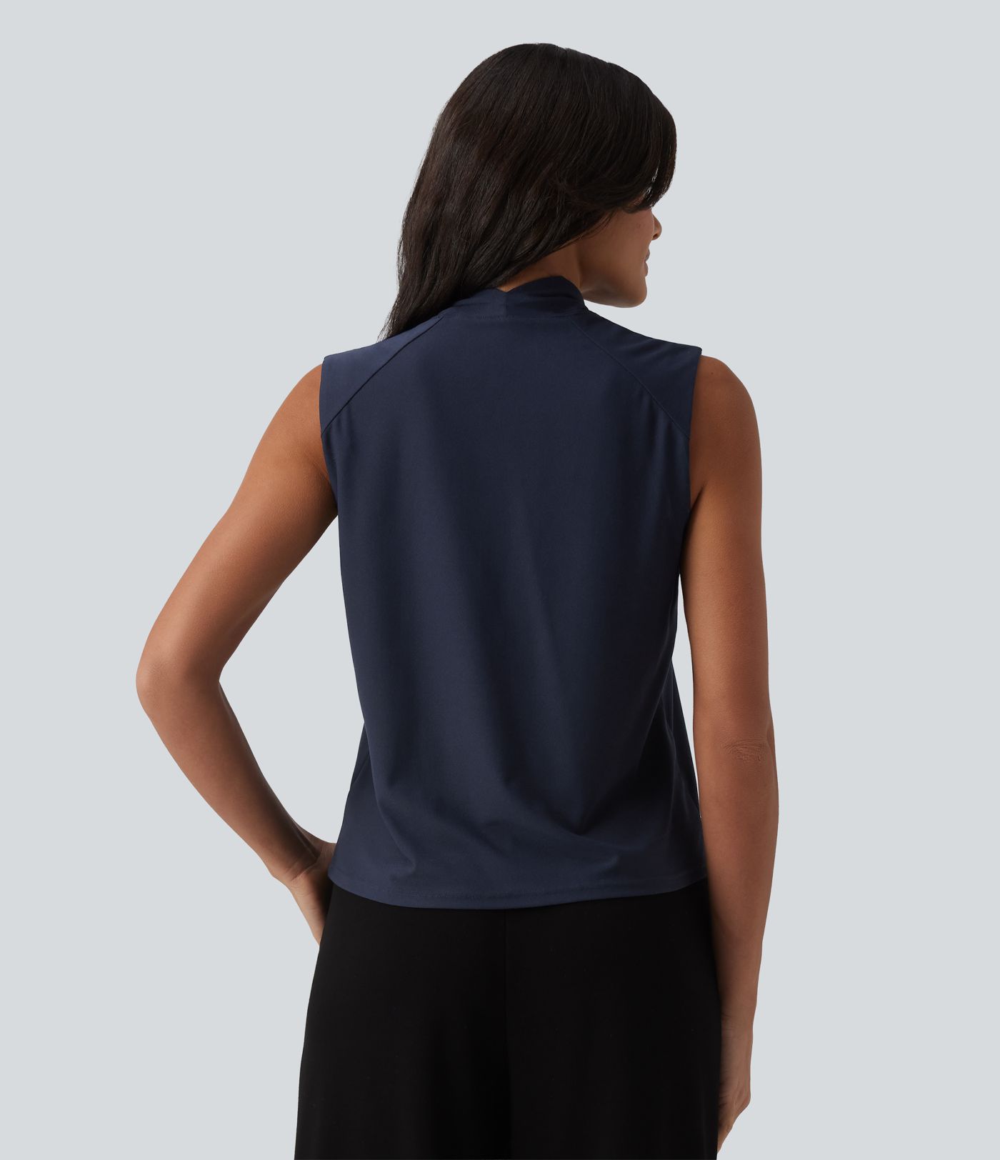 Cowl Neck Sleeveless Work Blouse
