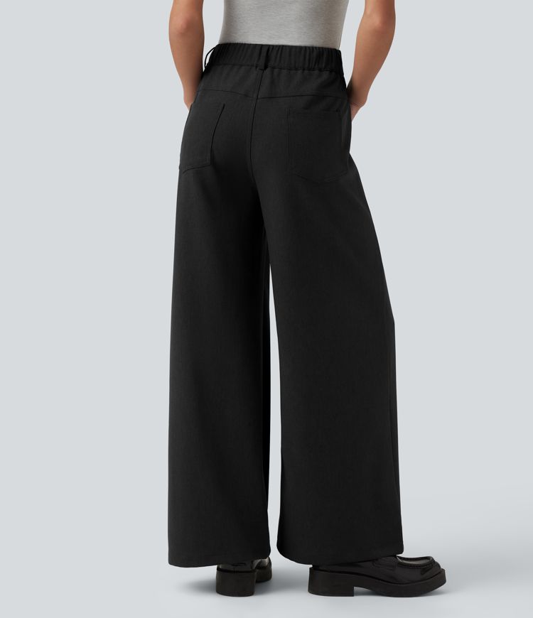 Mid Rise Work Baggy Pants with Pockets