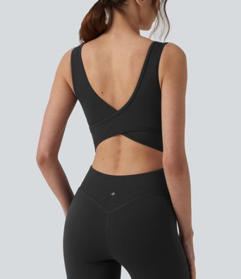 Halara UltraSculpt™ Non-removable pad Tummy Control Flare Workout Jumpsuit with Pockets-Easy Peezy Edition