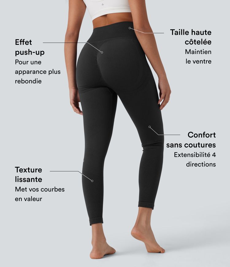 Seamless Flow Legging yoga taille haute gainant et sculptant