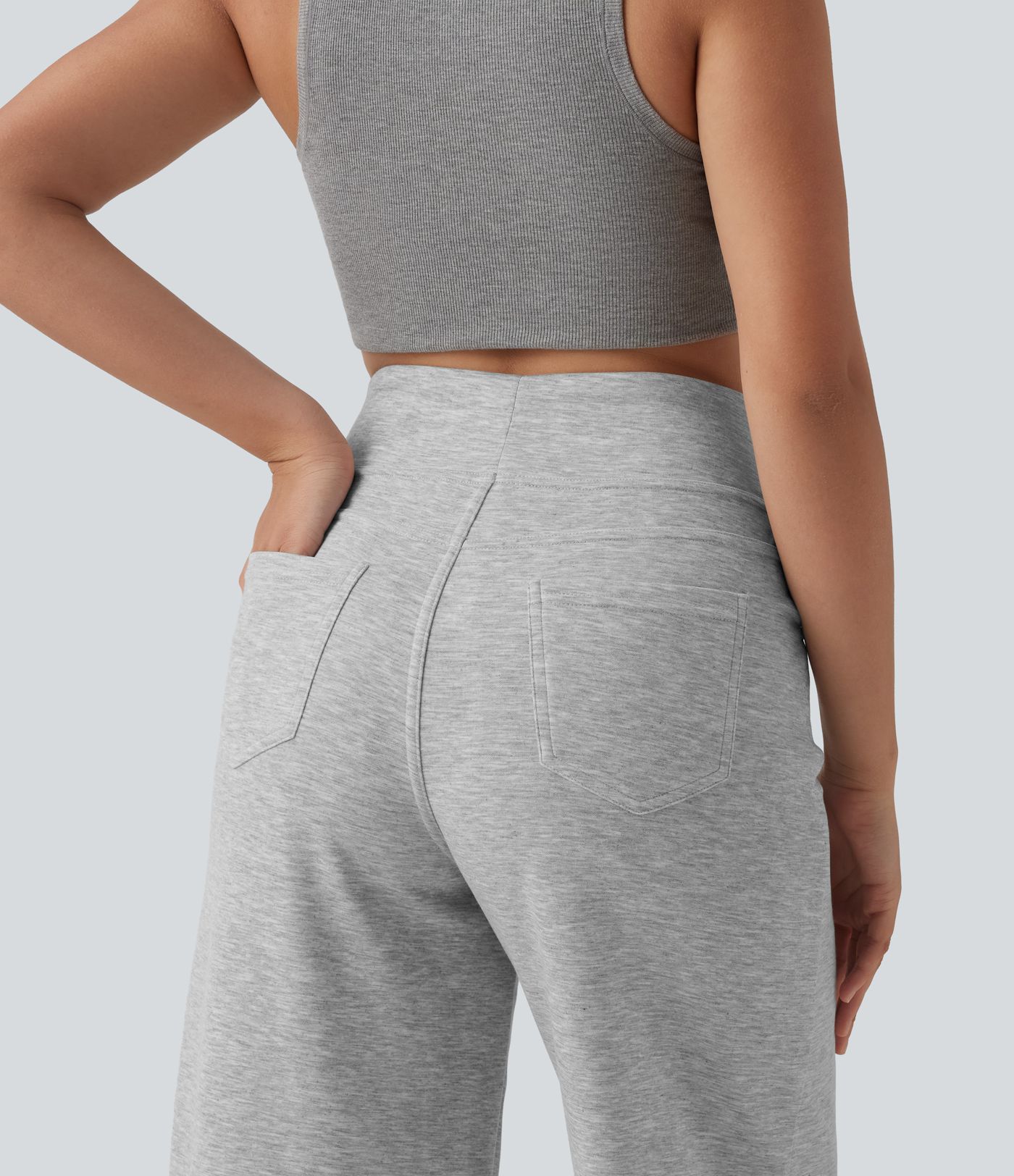 High Waisted Wide Leg Casual Pants with Pockets