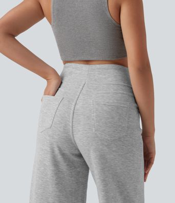 High Waisted Wide Leg Casual Pants with Pockets