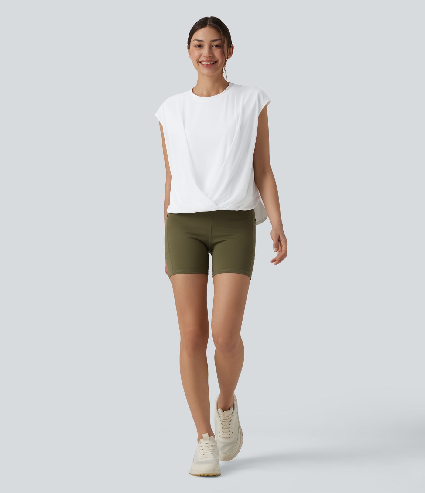 SoftlyZero™ Airy Round Neck Sleeveless Contrast Mesh Cool Touch Yoga Sports Top