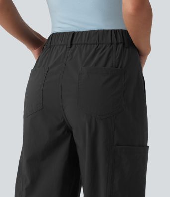 Mid Rise Casual Cargo Joggers with Pockets