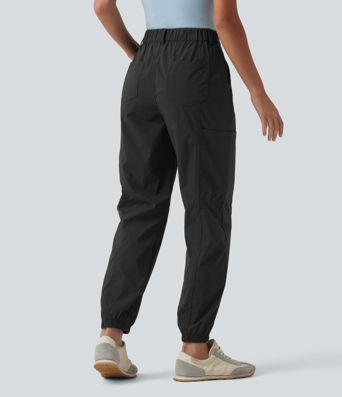 Mid Rise Casual Cargo Joggers with Pockets