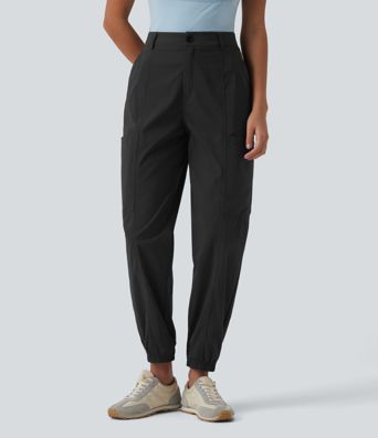 Mid Rise Casual Cargo Joggers with Pockets
