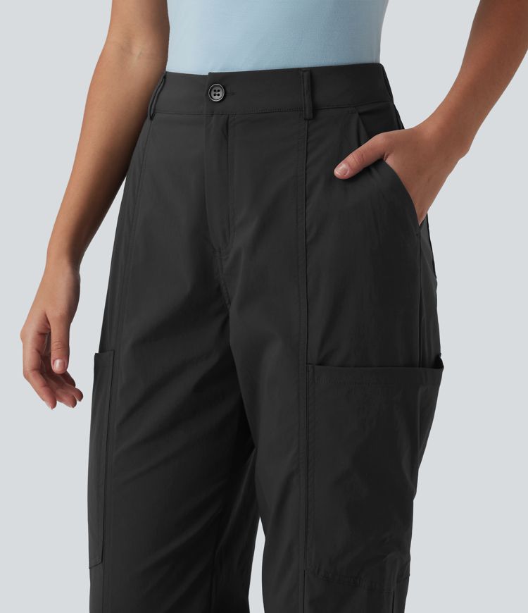 Mid Rise Casual Cargo Joggers with Pockets