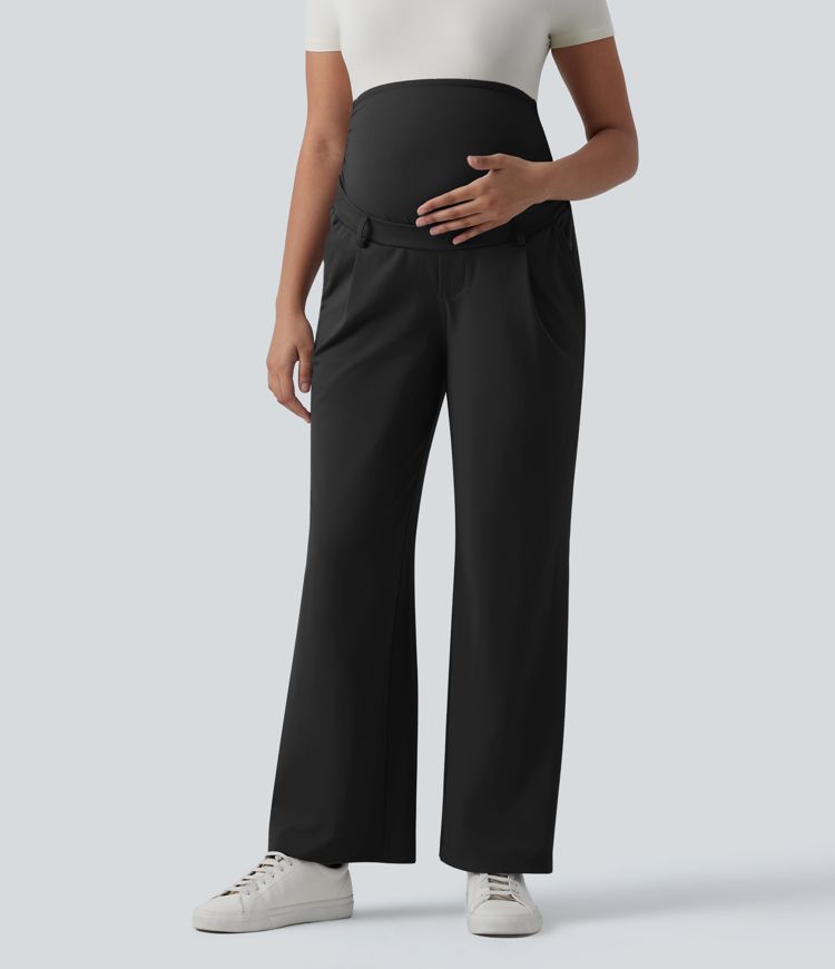 Halara Flex™ DayStretch Super High Waisted Straight Leg Work Maternity Pants with Pockets