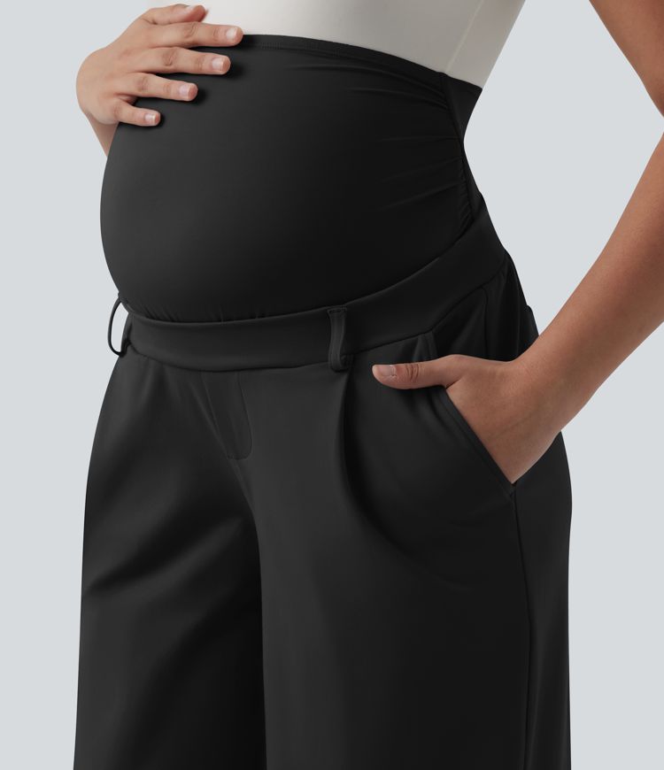 Halara Flex™ DayStretch Super High Waisted Straight Leg Work Maternity Pants with Pockets