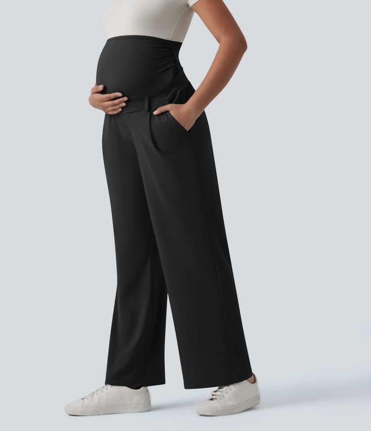 Halara Flex™ DayStretch Super High Waisted Straight Leg Work Maternity Pants with Pockets