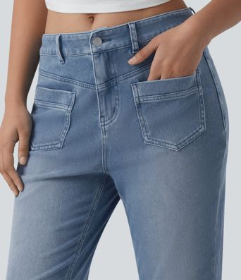 Halara Flex™ Mid Rise Casual Flare Jeans with Pockets