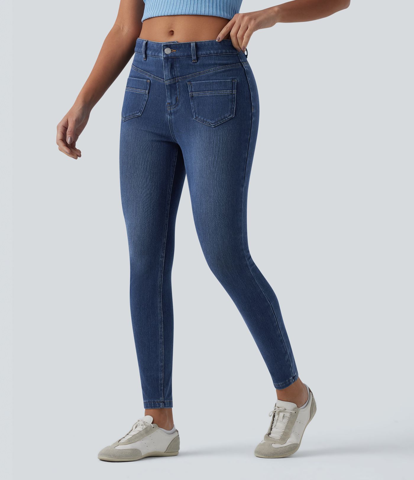 Halara Flex™ Mid Rise Casual Skinny Jeans with Pockets