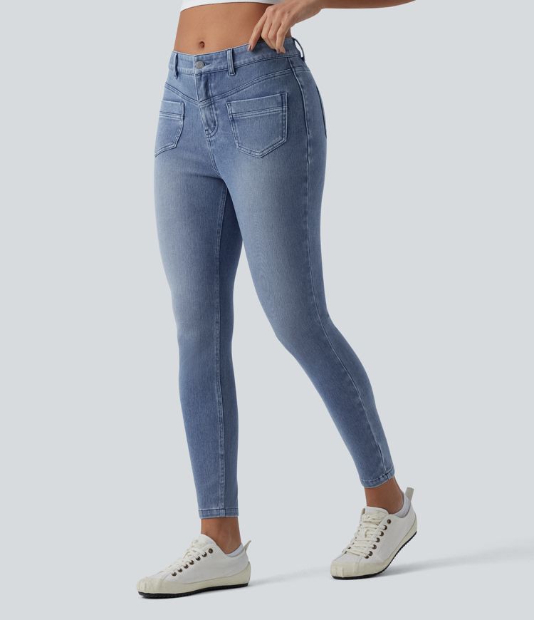 Halara Flex™ Mid Rise Casual Skinny Jeans with Pockets