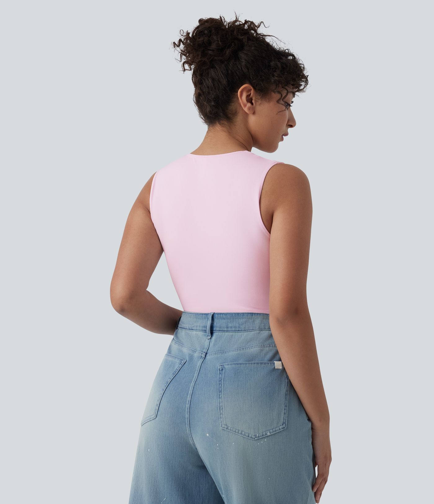 Square Neck Sleeveless Casual Bodysuit