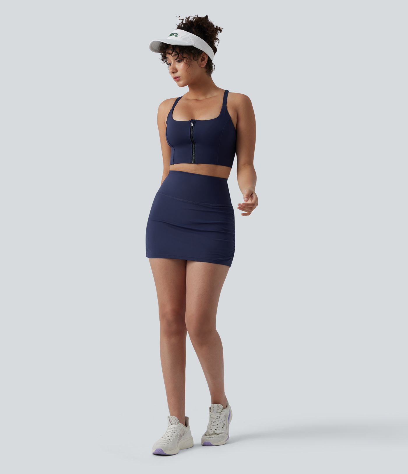 SoftlyZero™ High Waisted Tummy Control 2-in-1 Ruched Bodycon Mini Tennis Skirt with Pockets-UPF50+ SoftlyZero™ High Waisted Tummy Control 2-in-1 Ruched Bodycon Mini Tennis Skirt with Pockets-UPF50+