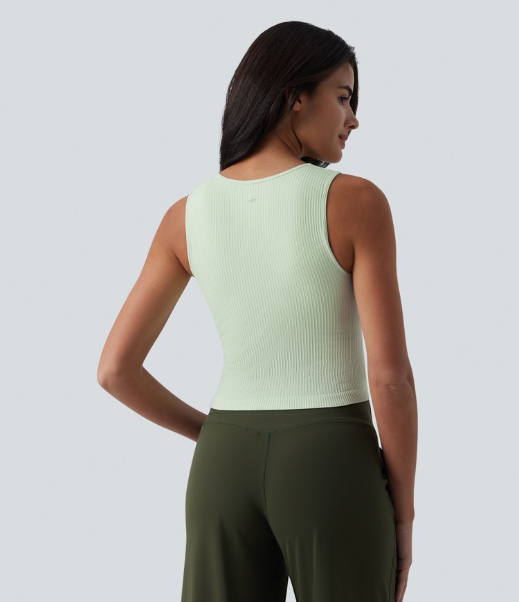 OneForm Seamless Flow Ribbed V-neck Yoga Tank Top