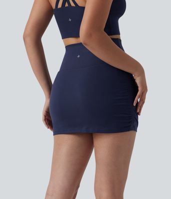 SoftlyZero™ High Waisted Tummy Control 2-in-1 Ruched Bodycon Mini Tennis Skirt with Pockets-UPF50+ SoftlyZero™ High Waisted Tummy Control 2-in-1 Ruched Bodycon Mini Tennis Skirt with Pockets-UPF50+