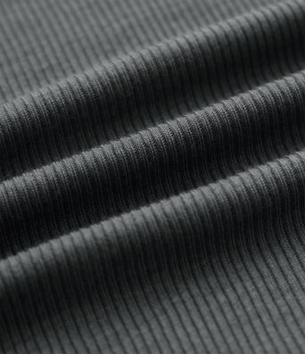 Ribbed Knit Scoop Neck Half Sleeve Work Wool-Blend Top