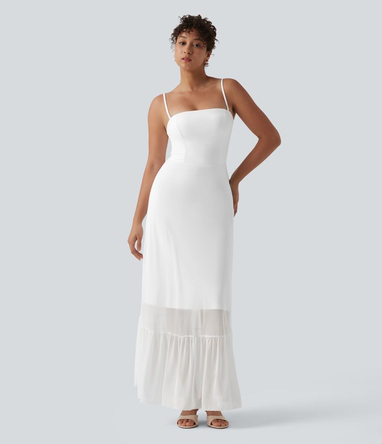 mesh maxi slip dress By Anthropologie Sleeveless Sheer Linen Maxi Slip Dress