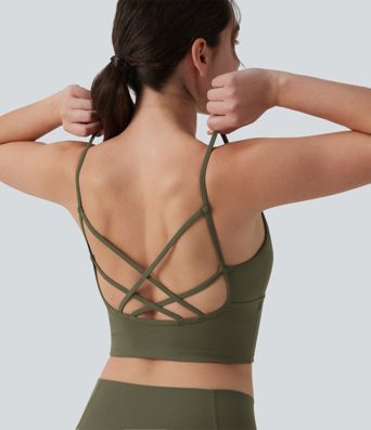 SoftlyZero™ Plush Sport-BH mit leichtem Halt, gekreuztem Rückenausschnitt und integriertem BH