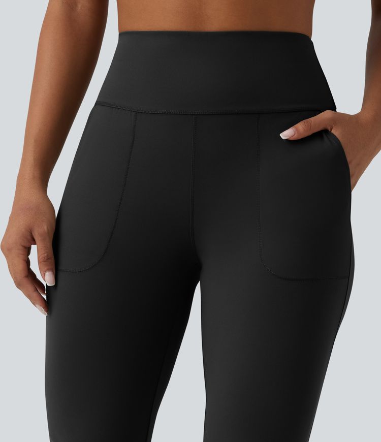 Halara UltraSculpt™ - Pedal-Pusher-Yogahose mit hohem Bund, Seitentaschen, Bauchkontrolle und geschlitztem Saum - slim