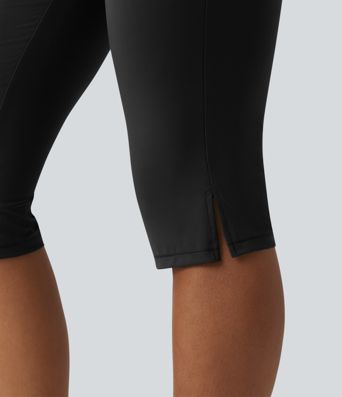 Halara UltraSculpt™ - Pedal-Pusher-Yogahose mit hohem Bund, Seitentaschen, Bauchkontrolle und geschlitztem Saum - slim