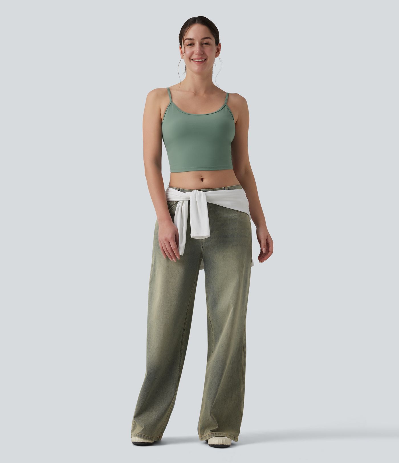 Lässiges Tanktop mit U-Ausschnitt und integriertem BH