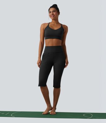 Halara UltraSculpt™ - Pedal-Pusher-Yogahose mit hohem Bund, Seitentaschen, Bauchkontrolle und geschlitztem Saum - slim