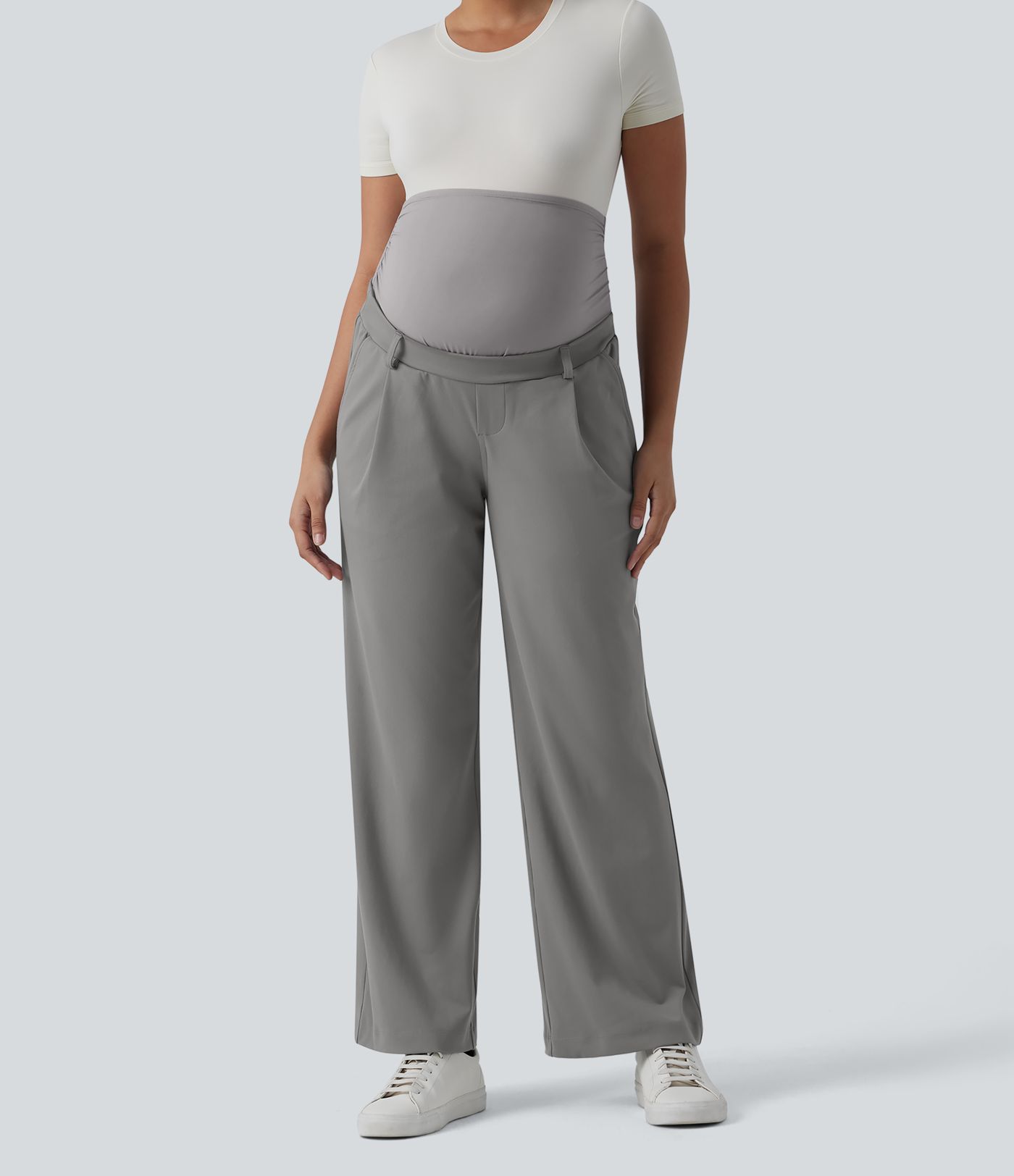 Halara Flex™ DayStretch Super High Waisted Straight Leg Work Maternity Pants with Pockets
