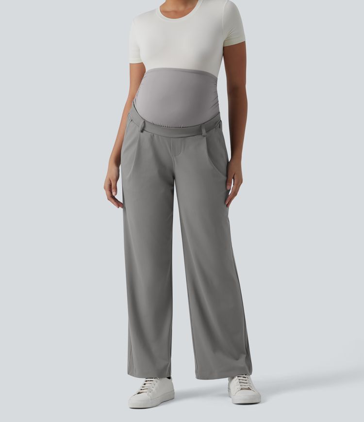 Halara Flex™ DayStretch Super High Waisted Straight Leg Work Maternity Pants with Pockets