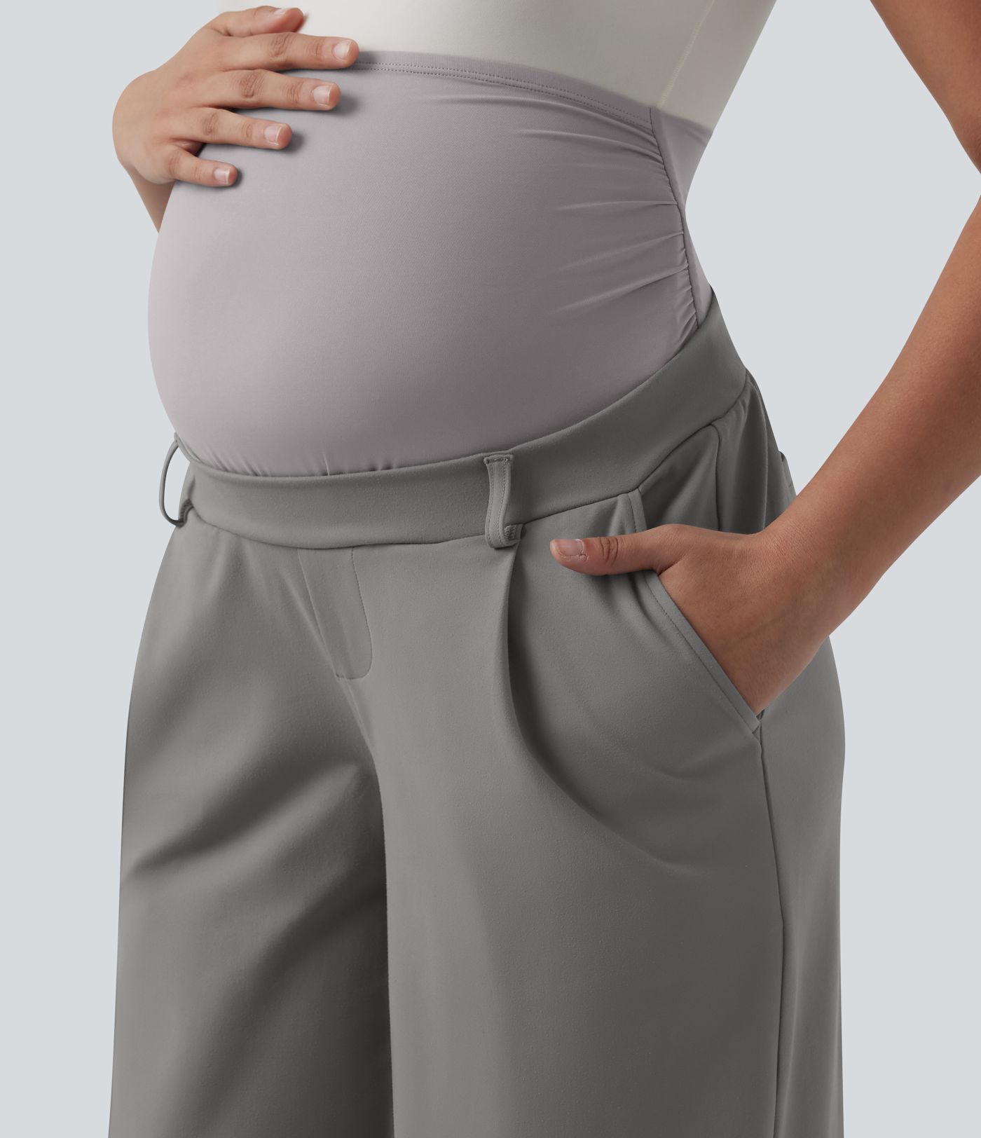 Halara Flex™ DayStretch Super High Waisted Straight Leg Work Maternity Pants with Pockets