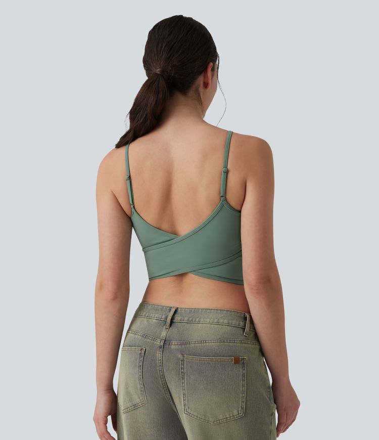 Lässiges Tanktop mit U-Ausschnitt und integriertem BH