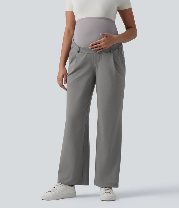 Halara Flex™ DayStretch Super High Waisted Straight Leg Work Maternity Pants with Pockets