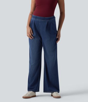 Halara Flex™ Jean large de grossesse taille haute avec poches
