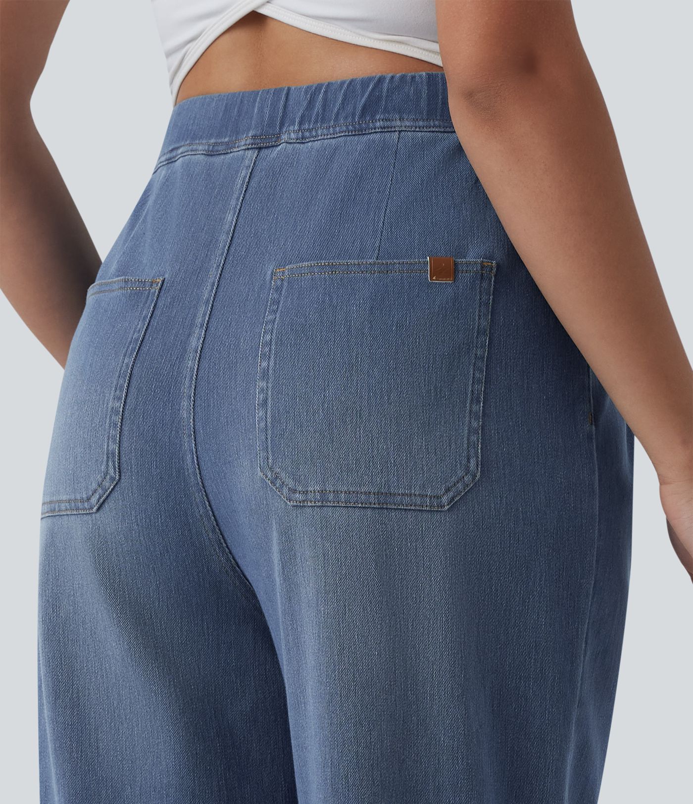 Halara Flex™ High Waisted Wide Leg Casual Maternity Jeans with Pockets