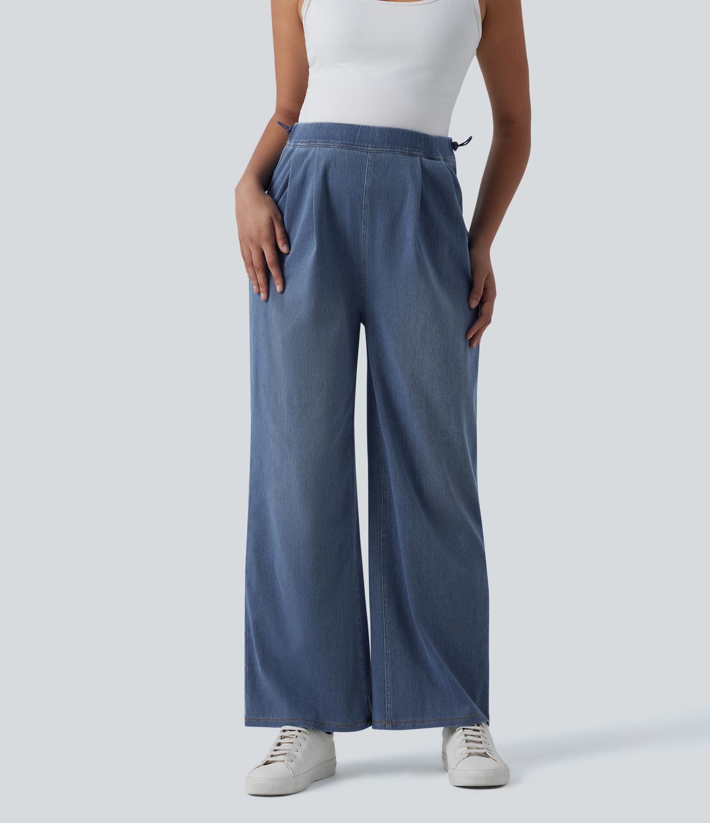 Halara Flex™ High Waisted Wide Leg Casual Maternity Jeans with Pockets